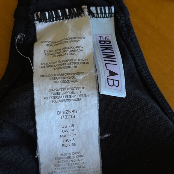 The Bikini Lab Black Adjustable String Bikini Top Small Padded - Picture 4 of 4